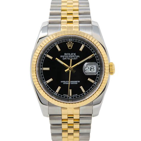 mens gold rolex with black face|rolex datejust gold black dial.